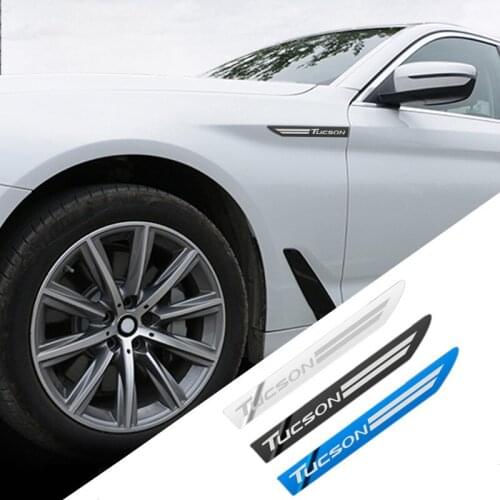 Car Styling 2pcs Side Wing Badge Emblem Fender Sport Car Sticker for Hyundai Tucson Accessories