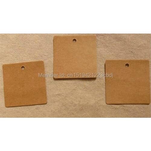 Free shipping 6x6cm blank square shape kraft paper hang tag/Blank decoration cardboard/DIY kraft paper tags