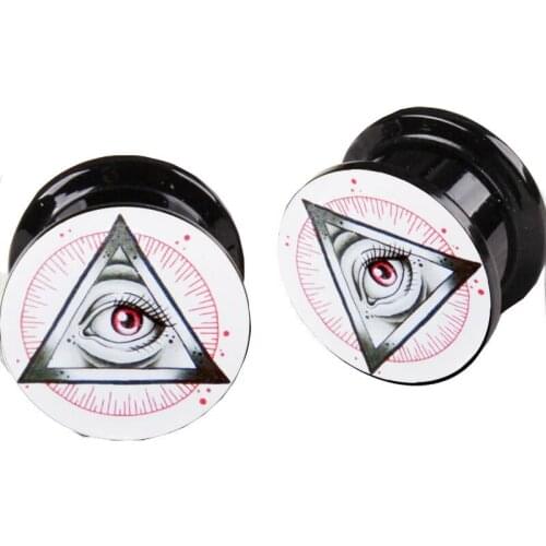 Black acrylic ear expansion hollow ear plugs gauges flesh tunnels body piercing jewelry for men women bijoux de sein