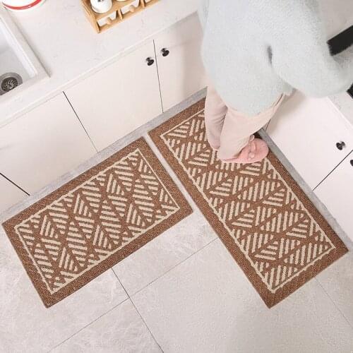 Clean Shoe Rub Entrance Door Mats Non-Slip Kitchen Carpets Absorbent Bedroom Bedside Floor Mat Simple Geometric Enduring Rug