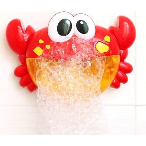 Blowing Bubble Frog&Crabs Baby Bath Toy Bubble Maker Swimming Bathtub Soap Machine Toy for Children With Music Water Toy