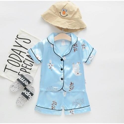 Infant Baby Girls Boys nigntwear Childrens Pajamas set Fashion cartoon Toddler suit two-piece Kids short sleeve home sleepwear