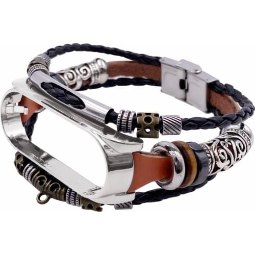 Ethnic Leather Beading Bracelet Strap For Xiaomi Mi 5 / 5 NFC Replacement Fashion Vintage Weave Watchband Watch Accessories