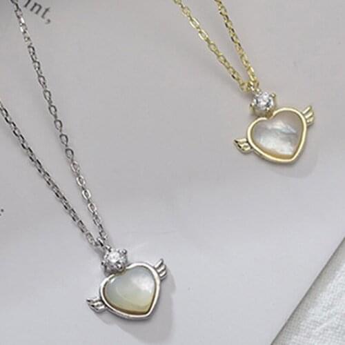 Goth Sterling Silver Real 925 Necklaces Women Chains Vintage Jewelry Zircon Pendants Crystal Undefined Fashion Luxury Wings Love