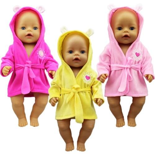 New bathrobe Doll Clothes Born Babiy Fit 17 inch 43cm Doll Accessories For Baby Festiival Gift