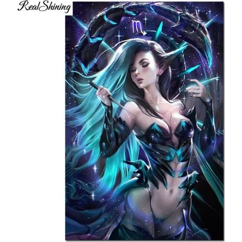Sexy Girl Cartoon Anime Diamond Painting Zodiac Scorpio Diamond Embroidery Full Square Mosaic Drill Home 2022 New Gift F1115