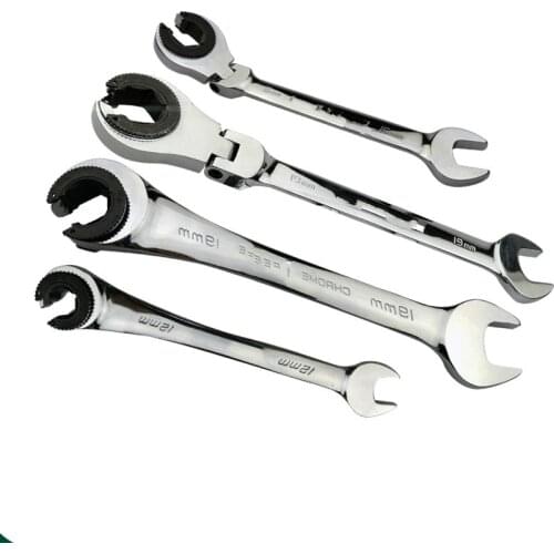 1piece 72 Teeth Chrome Vanadium Steel Tubing Ratchet Wrench Spanner with Flexible Head Ratchet Combination Wrench Set Tool