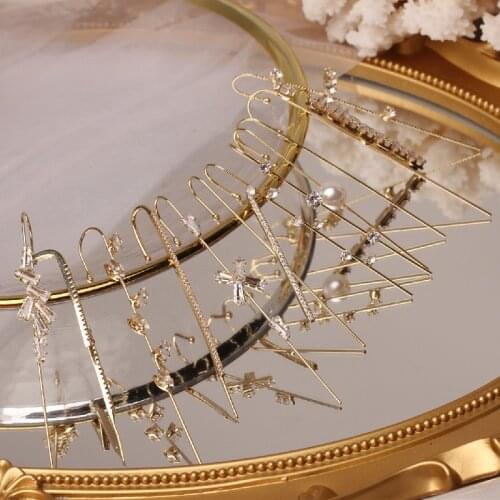 Korea New Design Fashion Jewelry Modern Copper Needle Creative Ear Hook Cool Piercing Lightning Pearl Zircon Female Earrings