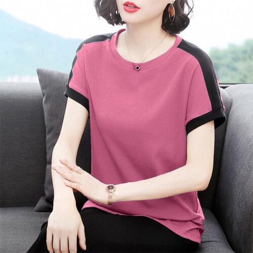 Summer Short Sleeve Tshirts Womens Tops Tees 2021 New Loose-fitting Cotton T-shirts Plus Size Casual Loose Tshirt Plus Size 4XL