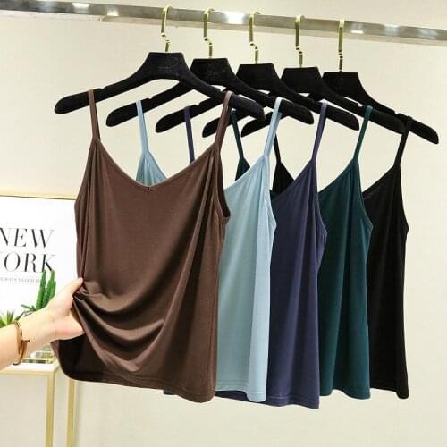Modal Spring/Summer 2021 V-neck Camisole Outer Wear Slimming Bottoming Shirt Plus Size Top Wear Thin Womens