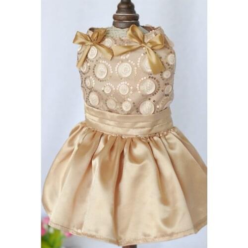 Fashion Princess Pet Dog Wedding Dresses Pet Tutu Skirt Puppy Cat Dress Pet Apparel with satin butterfly tie XS-XL teddy