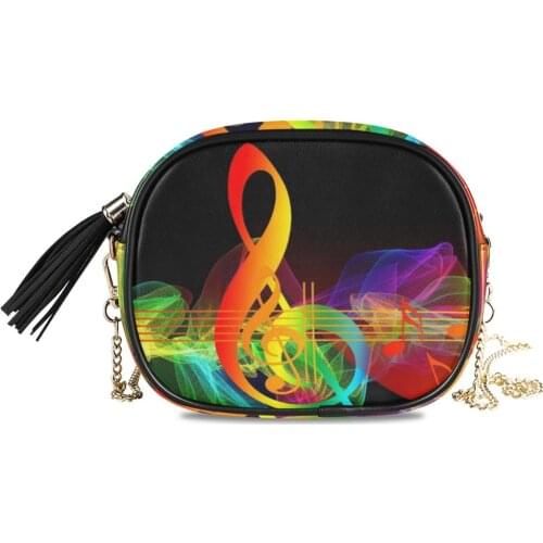 Fashion Small Crossbody Bags for Women Mini PU Leather Shoulder bag Messenger Bag for Girl music notes bag Ladies Phone Purse