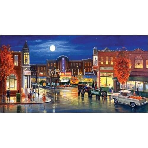 Cartoon 5d Diy Diamond Painting Halloween City mosaic landscape 3D diamond embroidery Cross Stitch Home decor Christmas Gifts