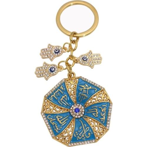 Muslim islam hamsa hand of fatima Allah Mohammed stainless steel key chains key ring