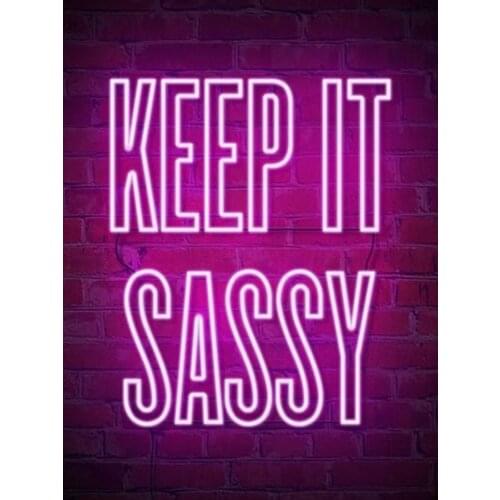 Neon Sign For Keep it Sassy Man Cave Glass Tubes Beer Bar Home Lamp Iconic Sign Neon Signs For Bar Advertisement Sign Lighting