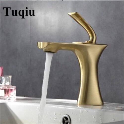 New arrival Bathroom Basin Faucet Cold and Hot Water Taps black White Single lever Gold Brushed finished bathroom mixer