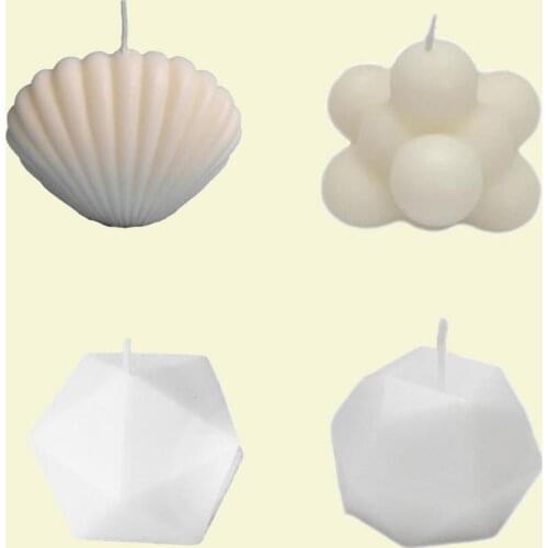 New 3D Shell Cylindrical Cube Candle Wax Silicone Mold Aromatherapy Gypsum Candle Diy Candle Mould Handmade Soap Mold Candle