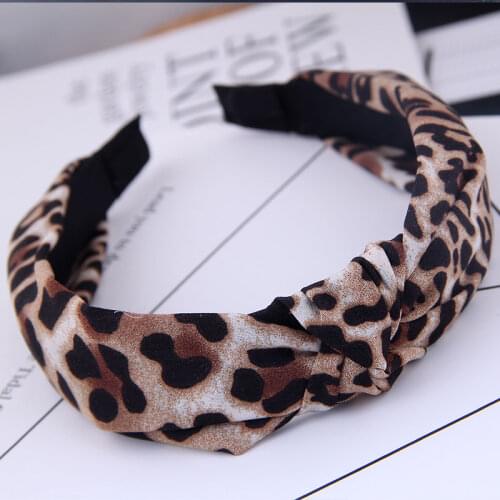 2020 New Cute Women Girls Floral Design Leopard Pattern Knot Hairband Hair Hoop Hair Accessories