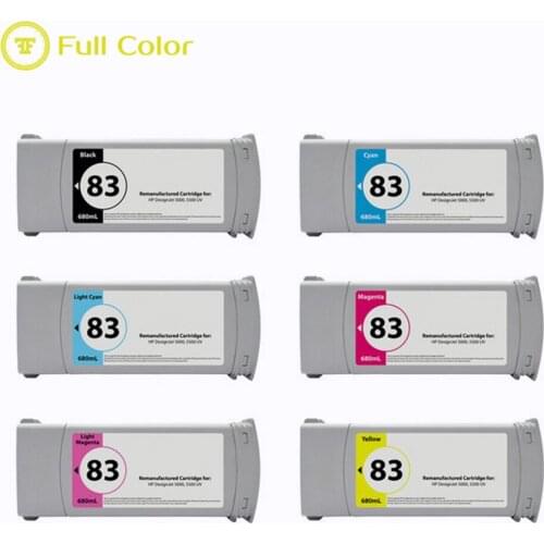 FULLCOLOR ink cartridge 83 6 color compatible for hp deskjet 5000 5000ps 5500 5500ps 5000UV 5000psUV 5500UV 5500psUV printer
