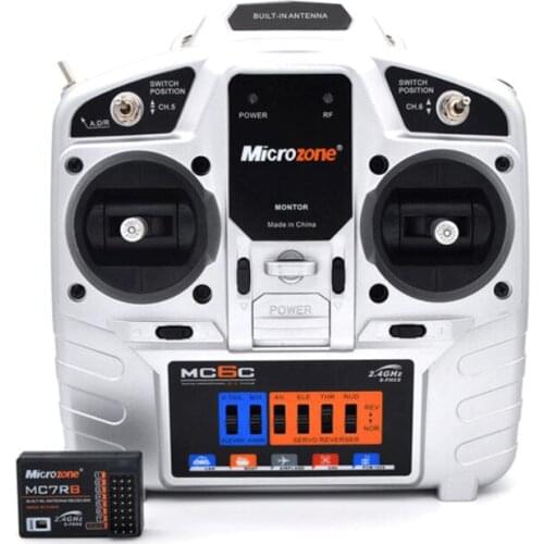 MC6C 2.4G 6 Channels Remote Controller Transmitter Receiver 800-1500 Meters for RC Boat/Car/Airplane/KT Aircraft Models