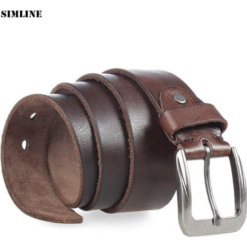 High Quality Genuine Leather Belt Men Male Pin Buckle Luxury Designer Cowhide Belts Vintage Casual Strap Waistband For Jeans