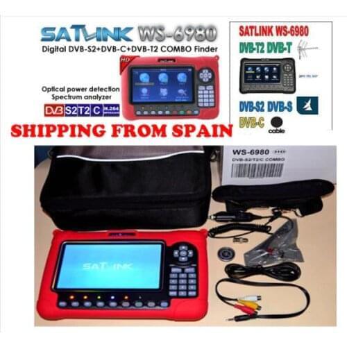 Satlink ws6980 hd combo Europe stock DVB-S2/C+DVB-T2 COMBO detection Spectrum satellite finder meter satlink ws-6980 st-5150