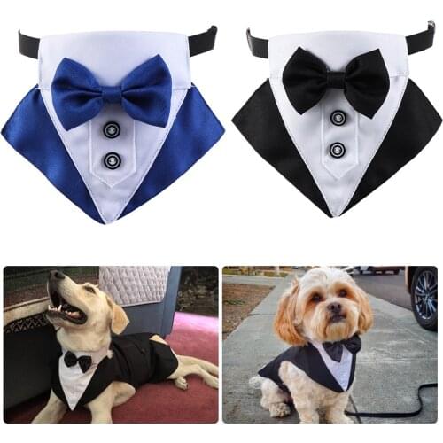 Dog Tuxedo Dog Suit and Bandana Set Pet Wedding Party Formal Suit Dog Bow Tie Shirt for Large and Medium Dogs Golden Retriever
