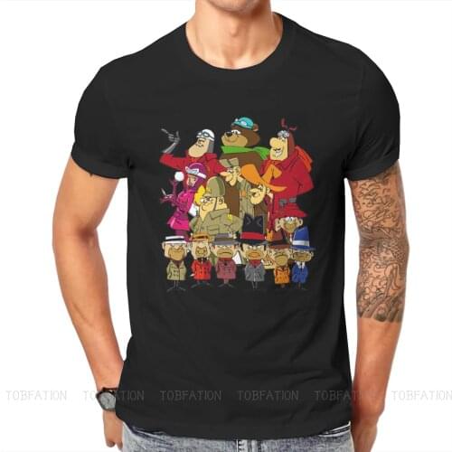 Wacky Races 1968 Anime TV Series Characters Tshirt Black for Men S-6XL T Shirt Harajuku Mens Tops Tee