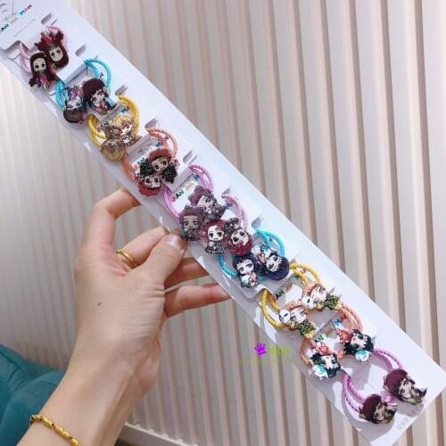 Anime Cartoon Rubber Band Acrylic Girl Rubber Band Cosplay Demon Slayer Blade Rubber Band lovely headband 2021