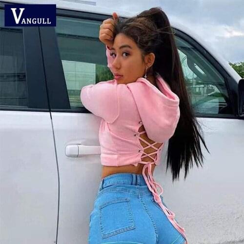 Vangull Long-Sleeved Hooded Back Rope Hoodie 2021 Spring Stand Alone New Fashion Self-Cultivation Street Shooting Hoodie