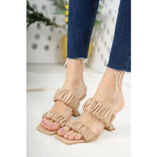 Women Slippers Heeled Casual Stylish Sandals Spring and Summer Season 2021 Shoes Good Quality Knitting Stiletto Heel Turkey