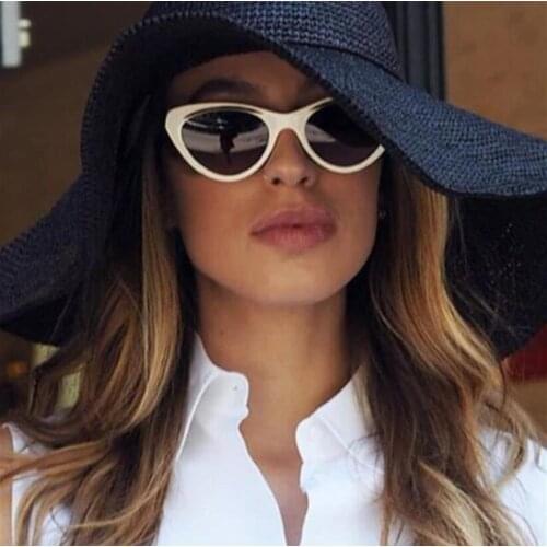 Cat Eye Sunglasses Women Vintage Sunglases Black Shades Retro Brand Designer Mirror Black Triangle Cateye lunette de soleil
