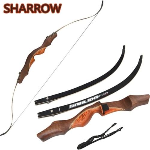 1Pc 60" Takedown Recurve Bow 30lbs Right Hand Hunting Traditional Wooden Riser Bow For Outdoor Shooting Training Accessories