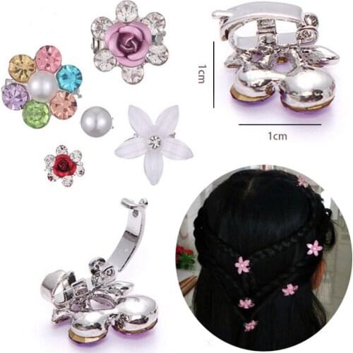 10pcs/set girls Crystal Rhinestone Flower Hair Claw Hairpins Hair Accessories Ornaments Hair Clips Hairgrip for women Girl