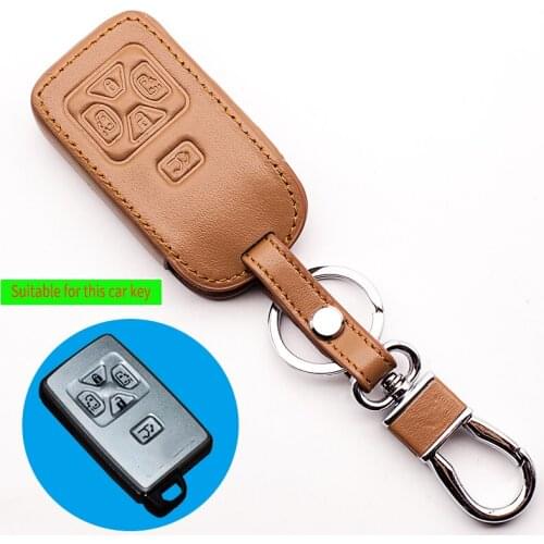 2017 Classic design genuine leather key Holder Cover Case Skin Cover Protect for Toyota 5 Buttons Remote control starline a91