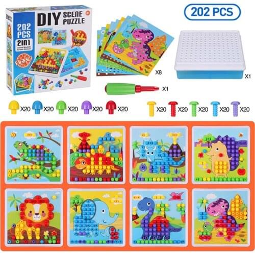 202Pcs Drill Screw Group Toys Nut Disassembly Assembly Tools Sets DIY 3D Puzzle Toys Children STEM Educational Toys Kids Gifts