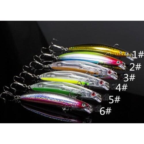 6Pcs Group Fish Minnow Bait 9cm 9.8g Artificial Plastic Hard Fish Lure Wobbler Vibration SwimBait Fishing Tackle