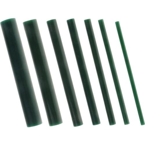7 Piece Jewelry Engraved Wax Stick Solid Pipe Green For Ring Sculpting Model Making DIY Ornament Art Crafts Diameter 6-22mm