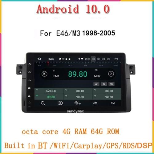 Android 10.0 1Din octa Core 9inch Car DVD for BMW E46 m3 car dvd gps DAB M3 3series with WIFI Navi Radio BT mirror link