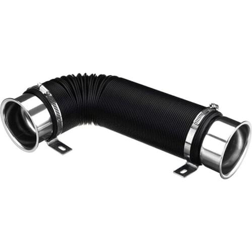 76mm 1M Car Air Filter Intake Cold Pipe Flexible Duct Feed Hose Kit with Tuyere Inlet Clamp Tube Hose Air Intake Pipe