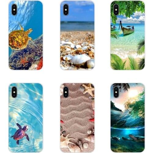 For Xiaomi Redmi 4A S2 Note 3 3S 4 4X 5 Plus 6 7 6A Pro Pocophone F1 Cell Phone Case Covers Colorful Seashell Sea Island Turtles