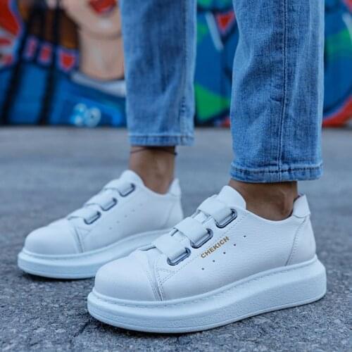 Chekich Womens & Mens Shoes White Color Artificial Leather Summer Season Elastic Band Closure Comfortable Fashion Wedding Orthopedic Walking Sport Unisex Lightweight Sneakers Breathable Odorless Office CH253 Women V3