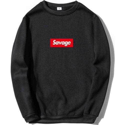 Black Red White Savage Printing Sweatshirt Fashion Long Sleeve Spring Autumn Sweatshirt Korean Hot Pullover tops Streetwear