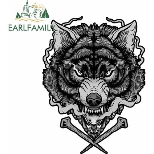EARLFAMILY 13cm x 9.8cm for Dark Wolf Car Stickers Scratch-proof Window Trunk Personality Decal Graphics for Vehicle Bumper