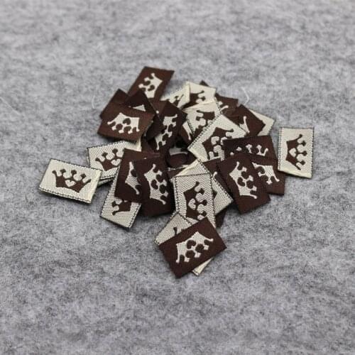 Headwear labels/crown image woven tags/clothing label custom collar labels