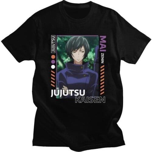 Trendy Jujutsu Kaisen Mai Zenin T Shirt Men Short Sleeve Cotton T-shirt Graphic Japan Anime Manga Tee Tops Graphic Tshirt