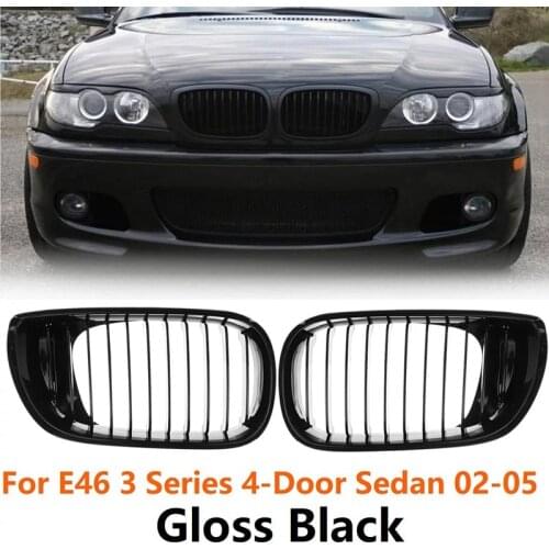 Gloss Black Front Hood Kidney Grill for -BMW E46 3 Series 2002-2005 4D Sedan 318I 320I 323I 328I Front Bumper Grille