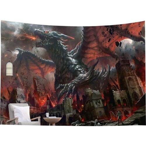 Evil Dragon Tapestry Mandala Wall Hanging Scandinavian Home Decor Wall Carpet
