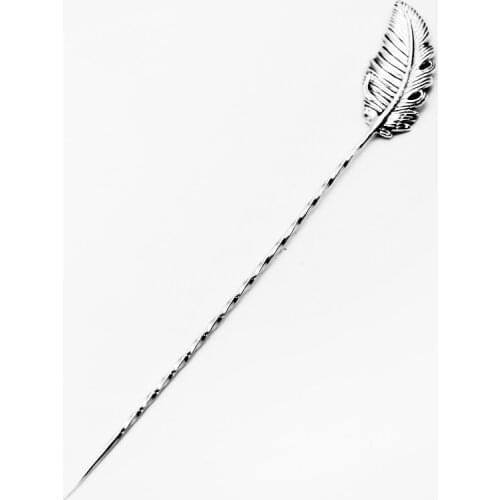 925 Sterling Silver Feather Cigar Needle Loose Punch Cutter Burr Dredge Hole Creative Puncher Portable Smoking Tools Accessories