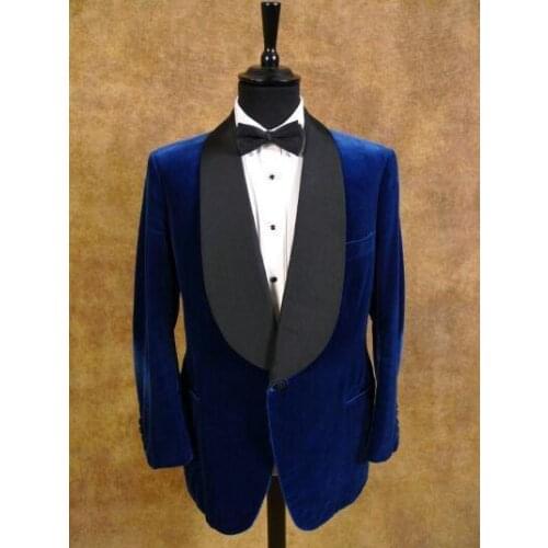 JELTONEWIN Royal Blue Velvet Jacket Men Suit Slim Fit Tuxedos 2021 Fashion Suits For Men Wedding Groom Blazer Dinner Prom Suits